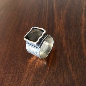Silpada Hammered Smokey Quartz Ring