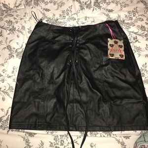 Faux leather skirt