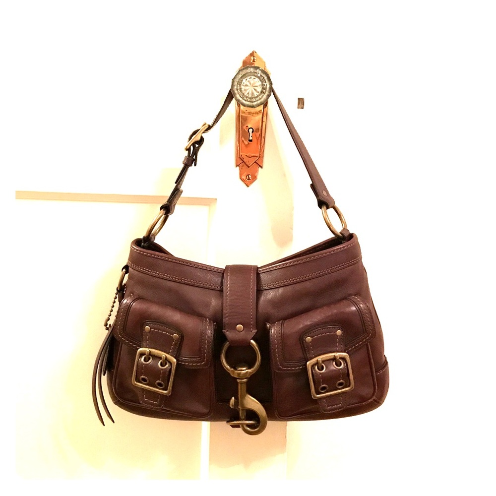Brown authentic Coach Saddle purse