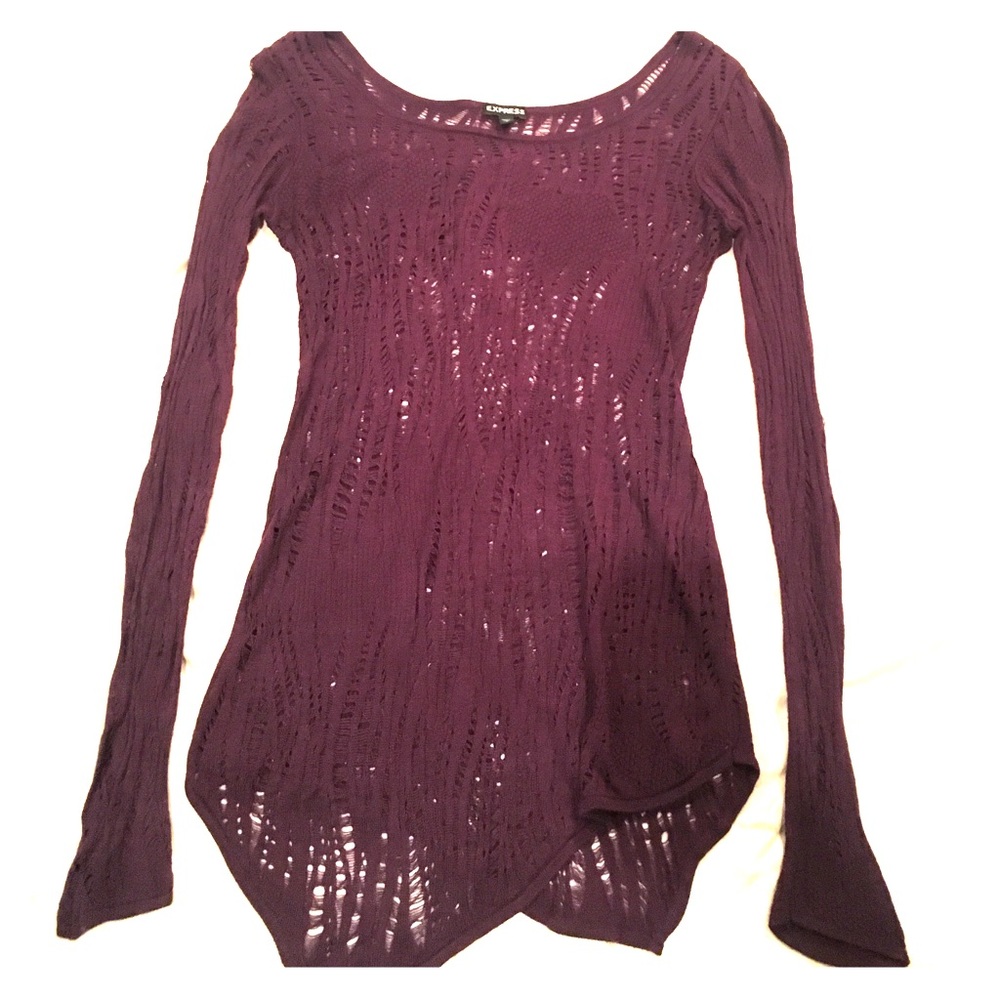EXPRESS purple long sleeve shirt