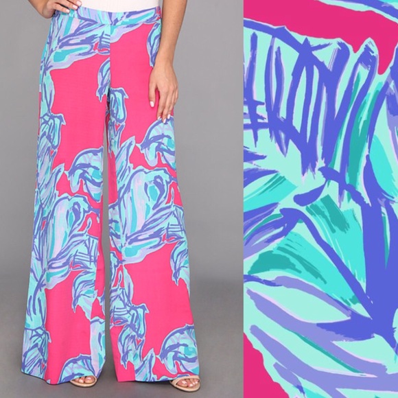 Lilly Pulitzer Pants - Lilly Pulitzer Palazzo Pants Pink Sway Tropical L