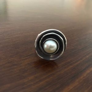 Silpada Silver Lily Pearl Ring