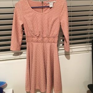 american rag women's pink textured  skater dress