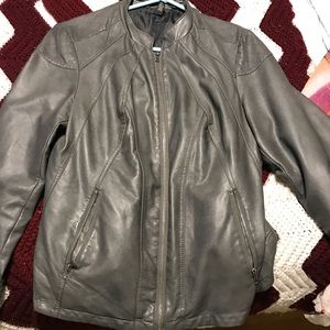 Grey leather jacket