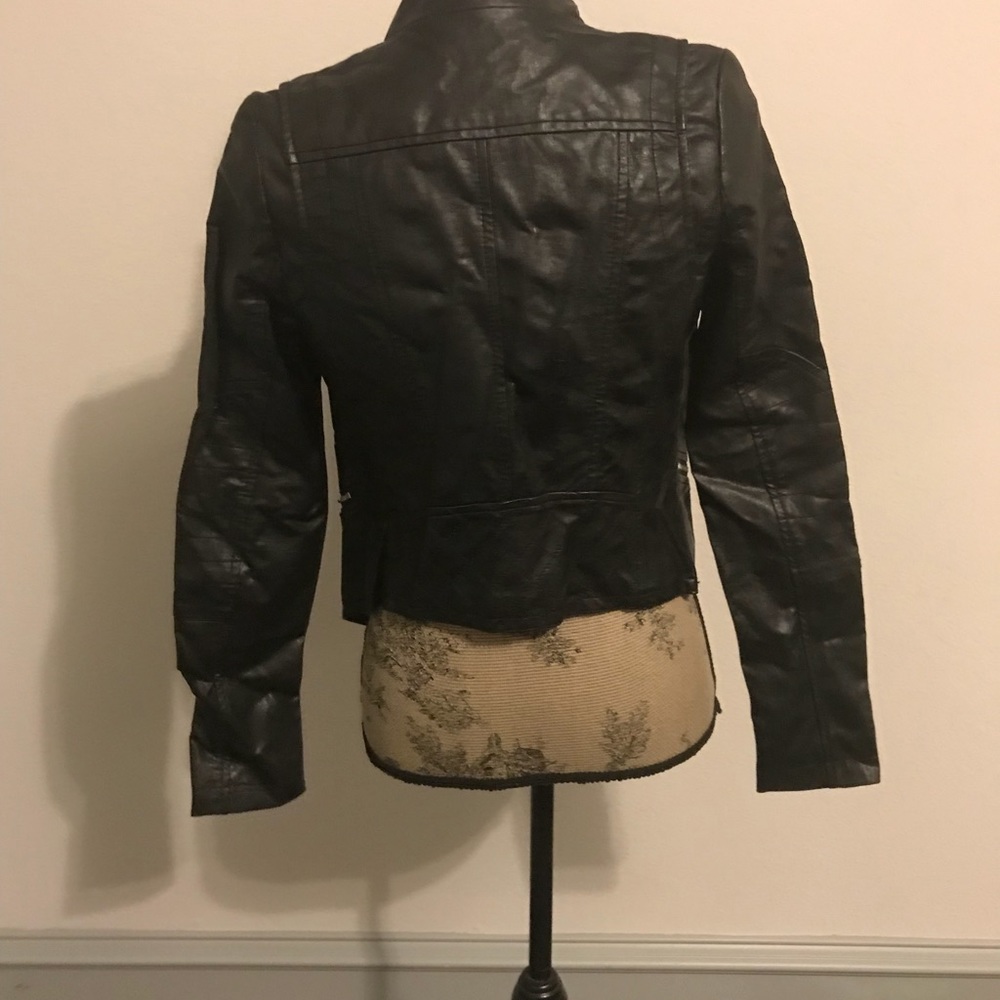 L’Amour Nanette Lepore Faux Leather Black Jacket S - Picture 4 of 5