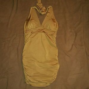 Gold Halter Dress - Never Worn ( No Tags )