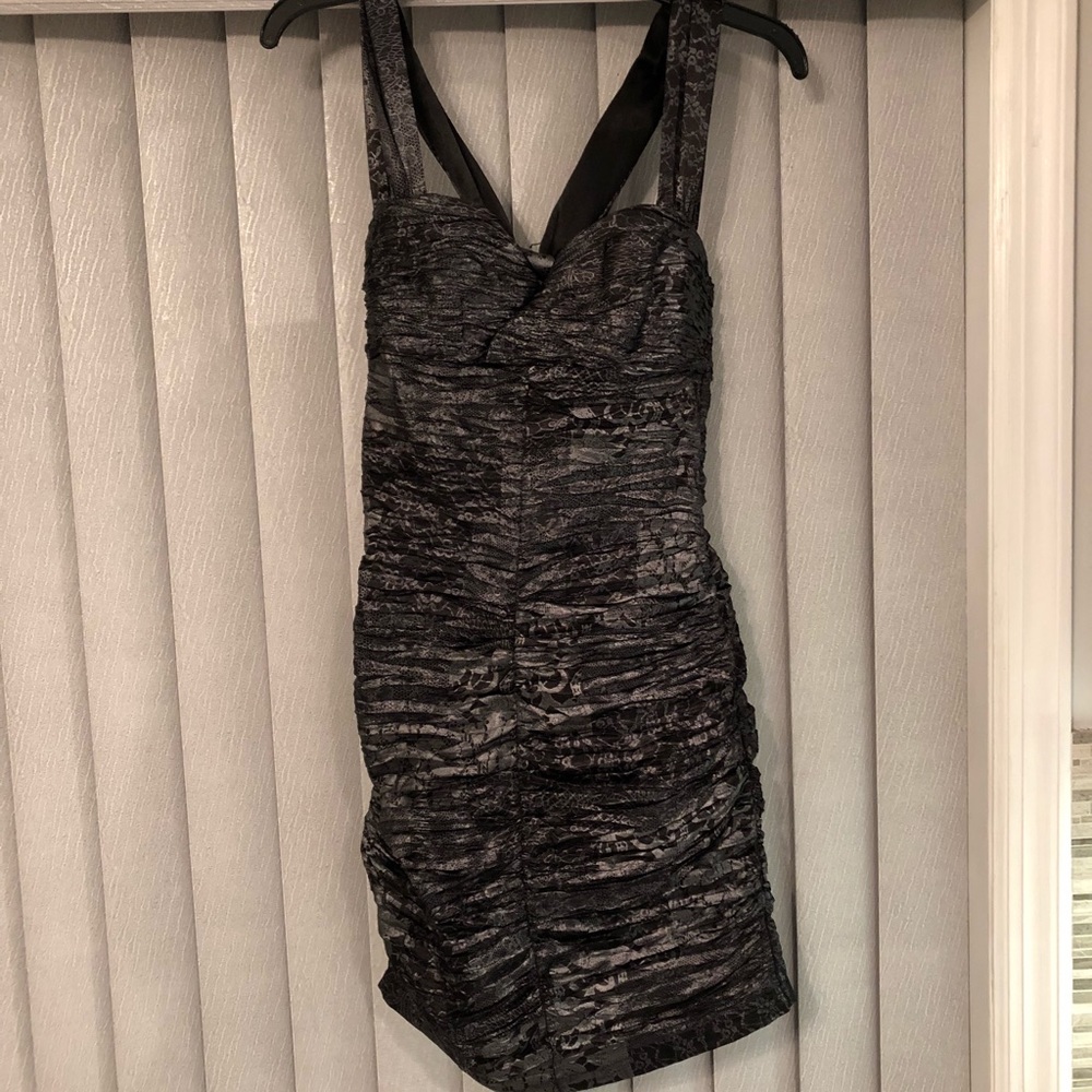 2B Bebe Silver Shiny Bandage Dress