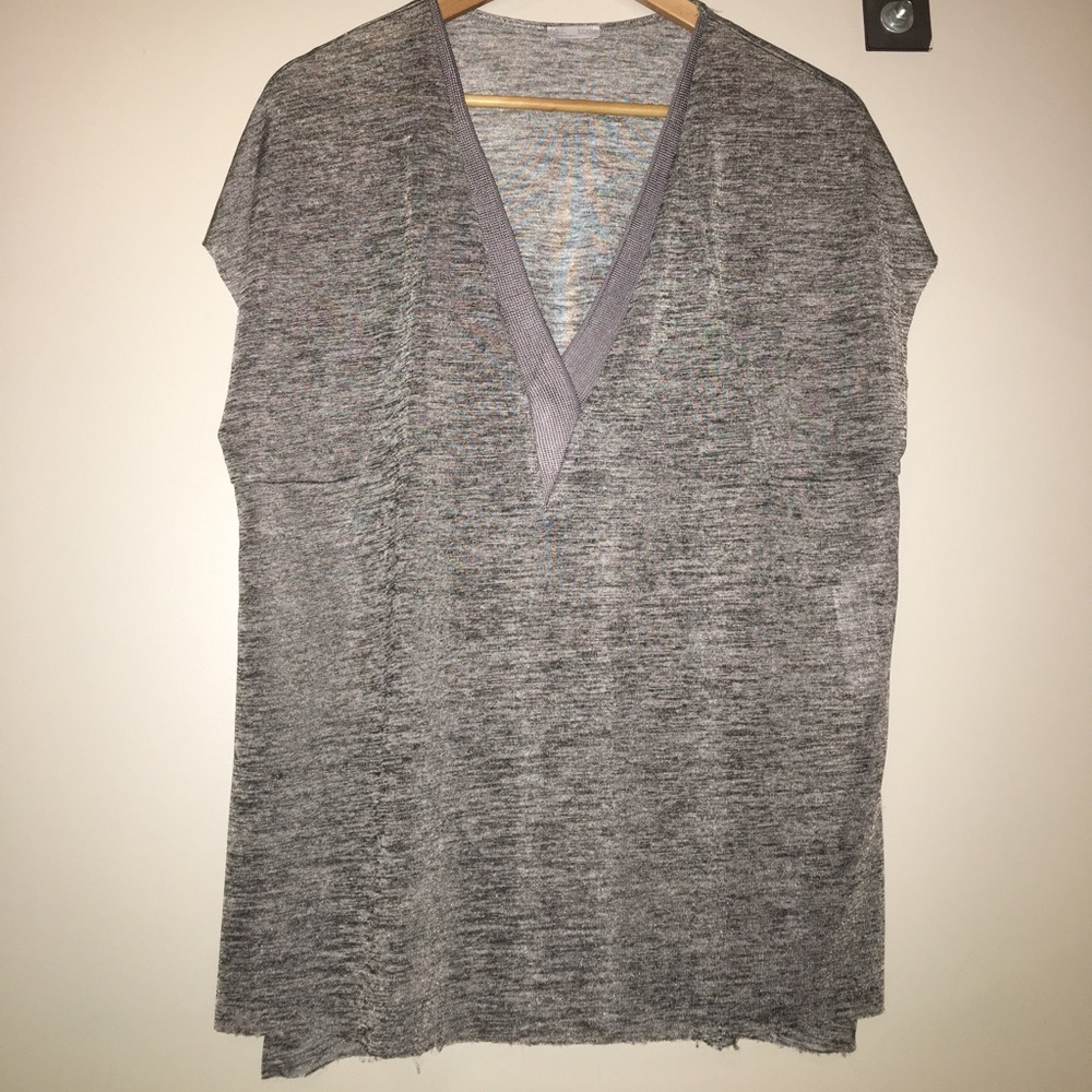 Grey Heathered Zara Blouse, NWOT, Med.