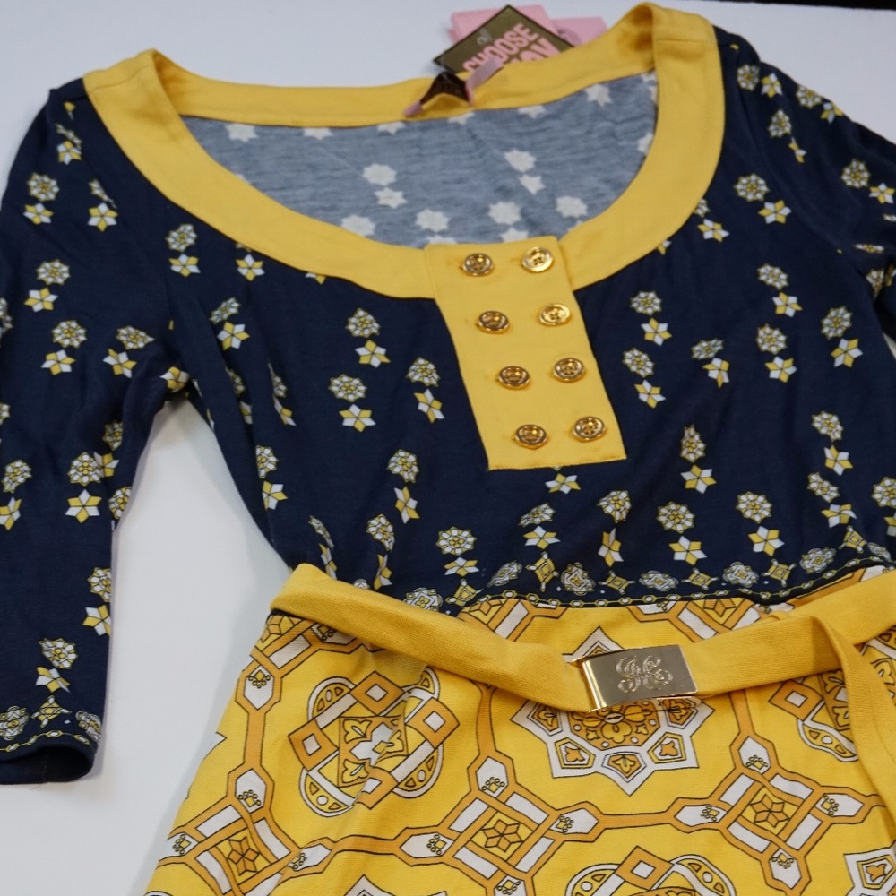 Juicy Couture Print Dress with Gold
