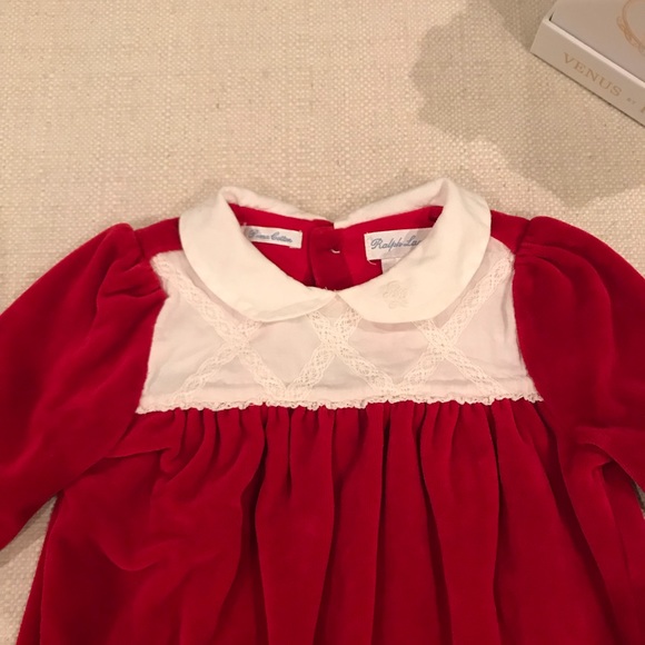 🎄HOLIDAY RL Baby Velour Footed Sleeper 9 Mos 🎄 - Picture 2 of 5