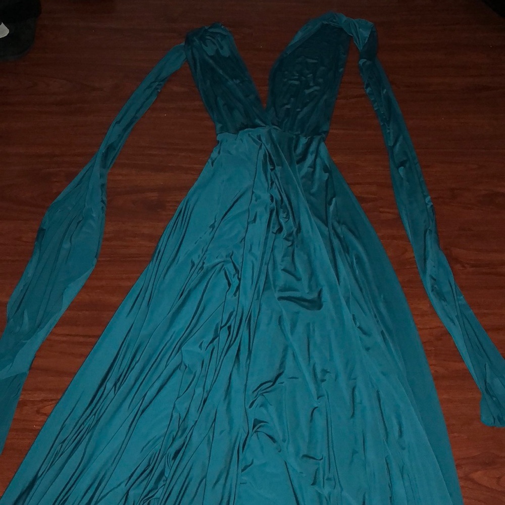 Sakura long convertible dress - teal