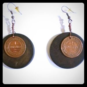 1899/1910 Bronze Russian Coin  Earrings