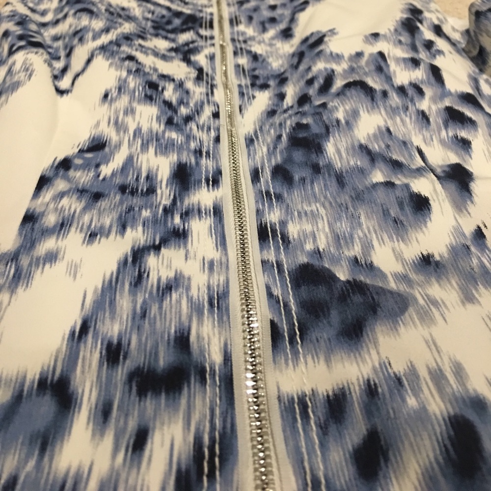 Elie Tahari Blue brushstroke dress - Picture 3 of 6