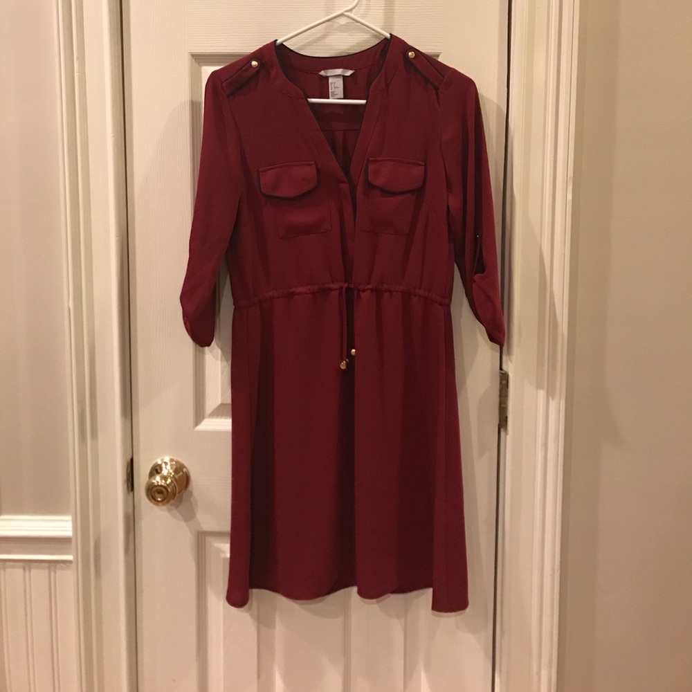 H&M red and navy dress.