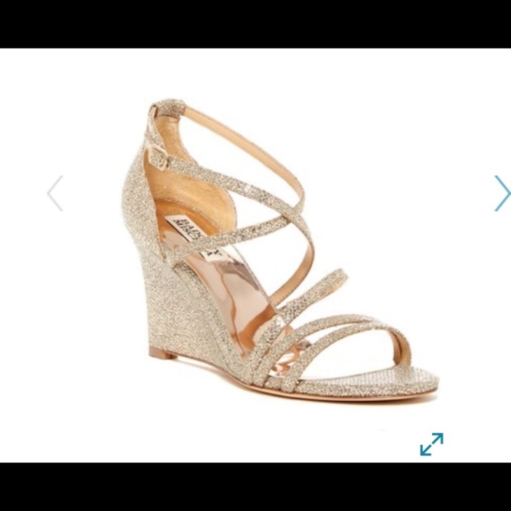Badgley Mischka Bonanza Bridal Wedge Sandal 6.5