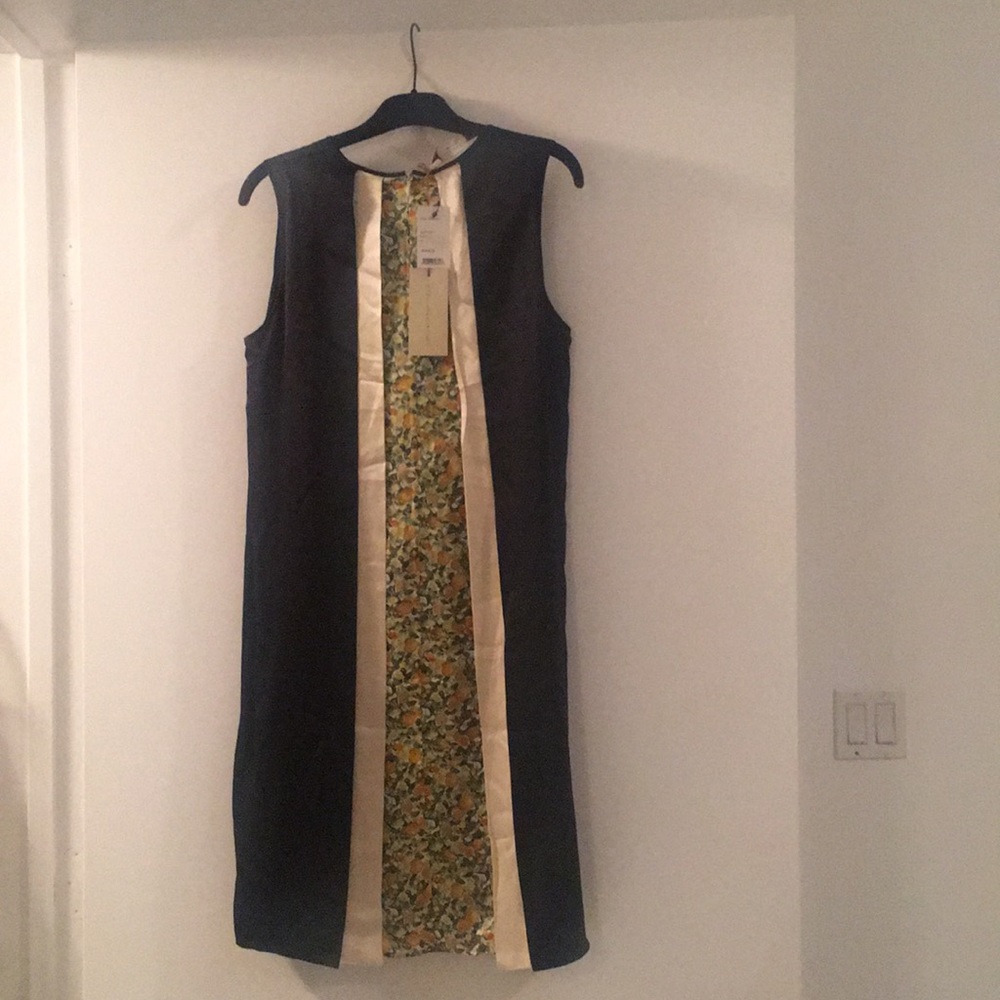 Stella McCartney Lemon & Orange black silk dress