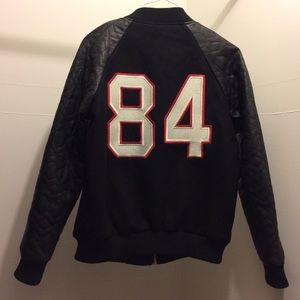Varsity Jacket Faux Leather Sleeves