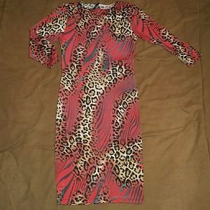 ** ON HOLD **-Red Leopard Dress New Never Worn