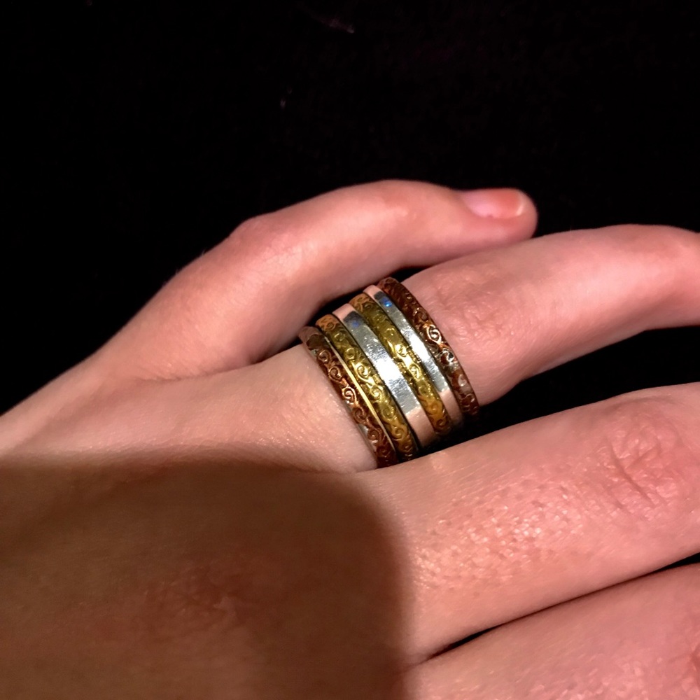 Sterling Silver, Gold & Copper Ring