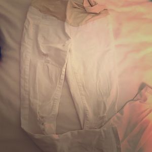 Pinkblush Distressed White Maternity Jeans