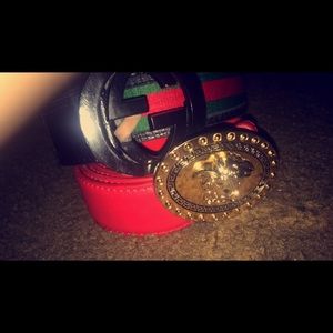 Gucci and Versace belt