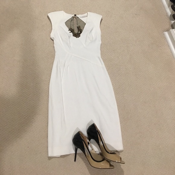 black halo white dress