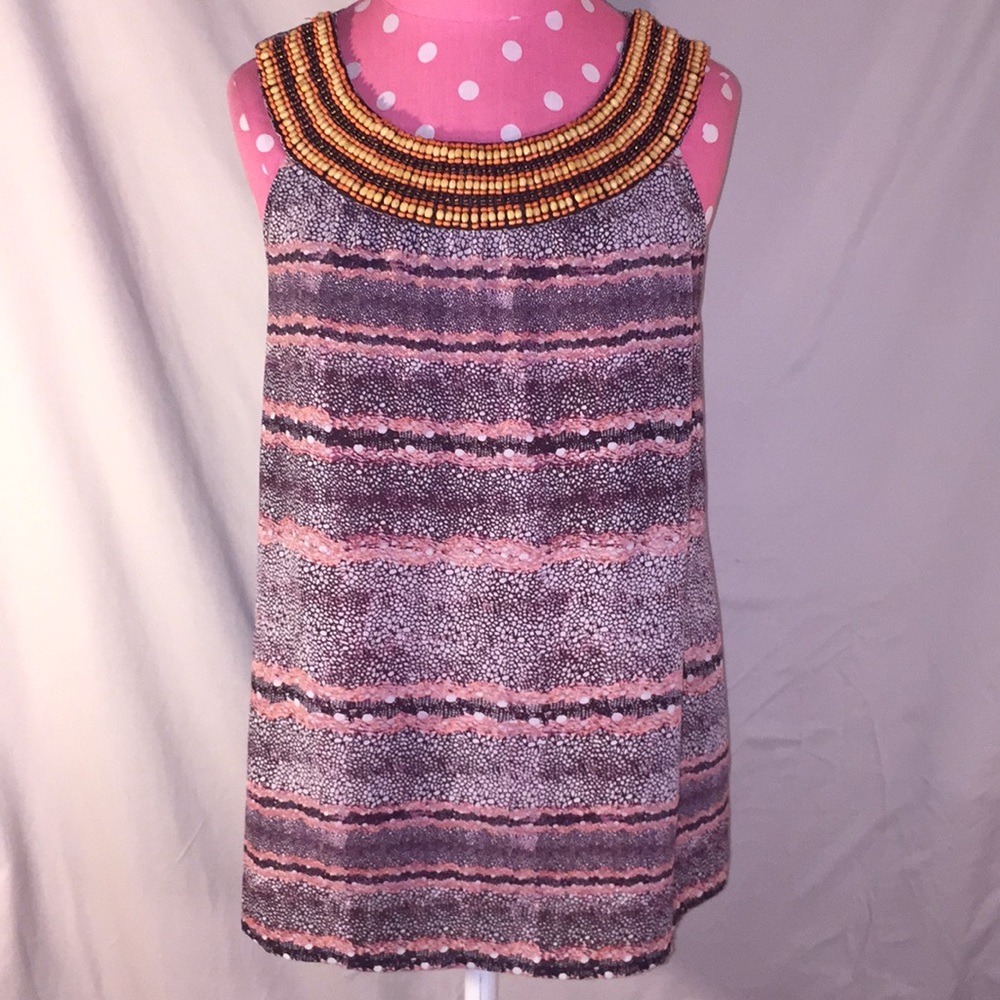 NWT Dalia Sz M beautifully beaded sleeveless top