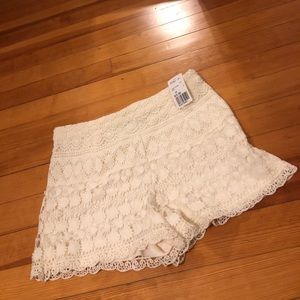 Crochet white shorts - never worn!