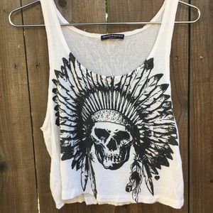 Brandy Melville Cropped Skull Tank