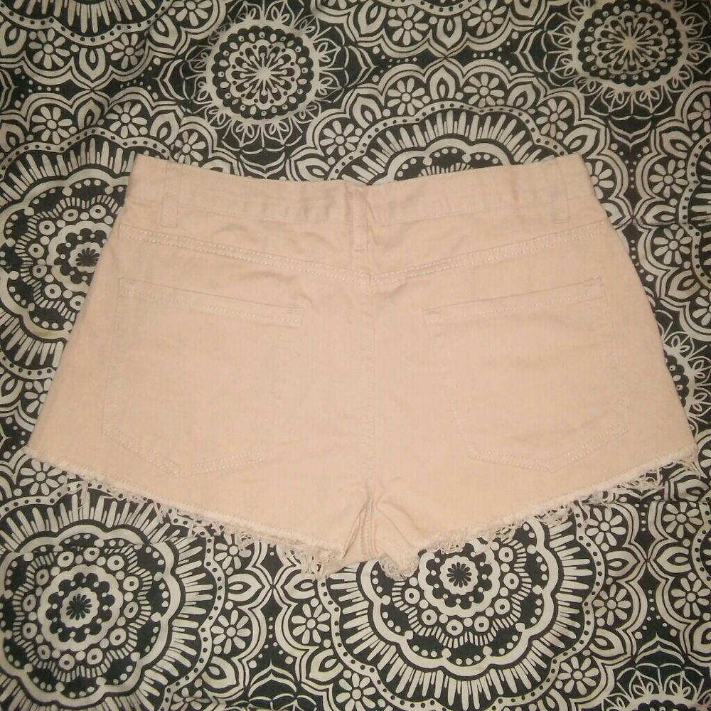 Peach Forever 21 Distressed Jean Shorts - Picture 2 of 3