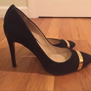 Michele Lopriore Black & Gold Suede Pump