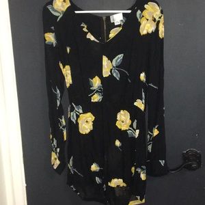 Black floral romper