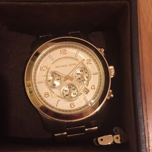 Michael Kors unisex gold big face watch