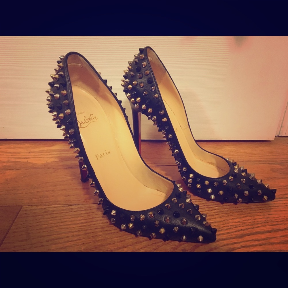 Christian Louboutin Spiked Pigalle 100mm-size 38