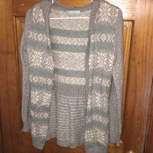 Maurices Grey/turquoise/cream Sweater