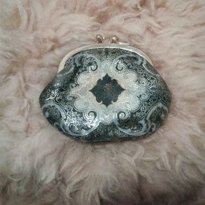 Gunuine Italian Leather small blue coin purse