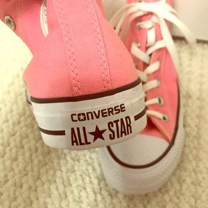 pink high top converse
