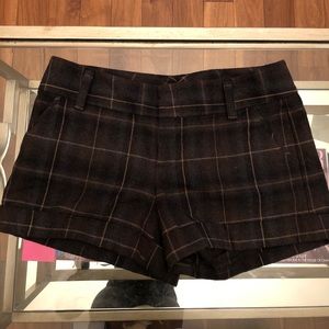 Wool plaid shorts