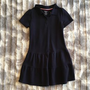 French Toast Girls drop-ruffle polo dress
