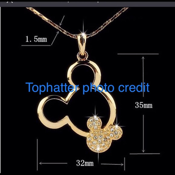 🎁necklace & 18k3XGP White gold 2X 🐭 🐭 - Picture 5 of 7