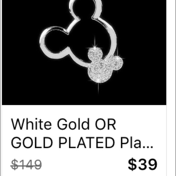 🎁necklace & 18k3XGP White gold 2X 🐭 🐭 - Picture 6 of 7