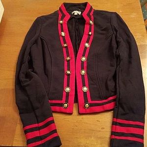 Black and Red Military Style Jacket, Size S