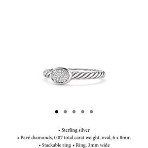 David Yurman Petite Oval Ring With diamonds