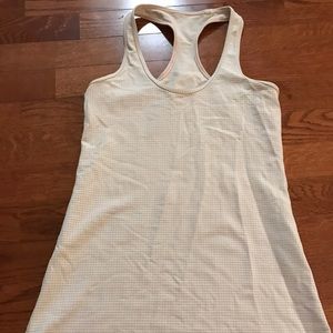 Lululemon White and Tan check tank top