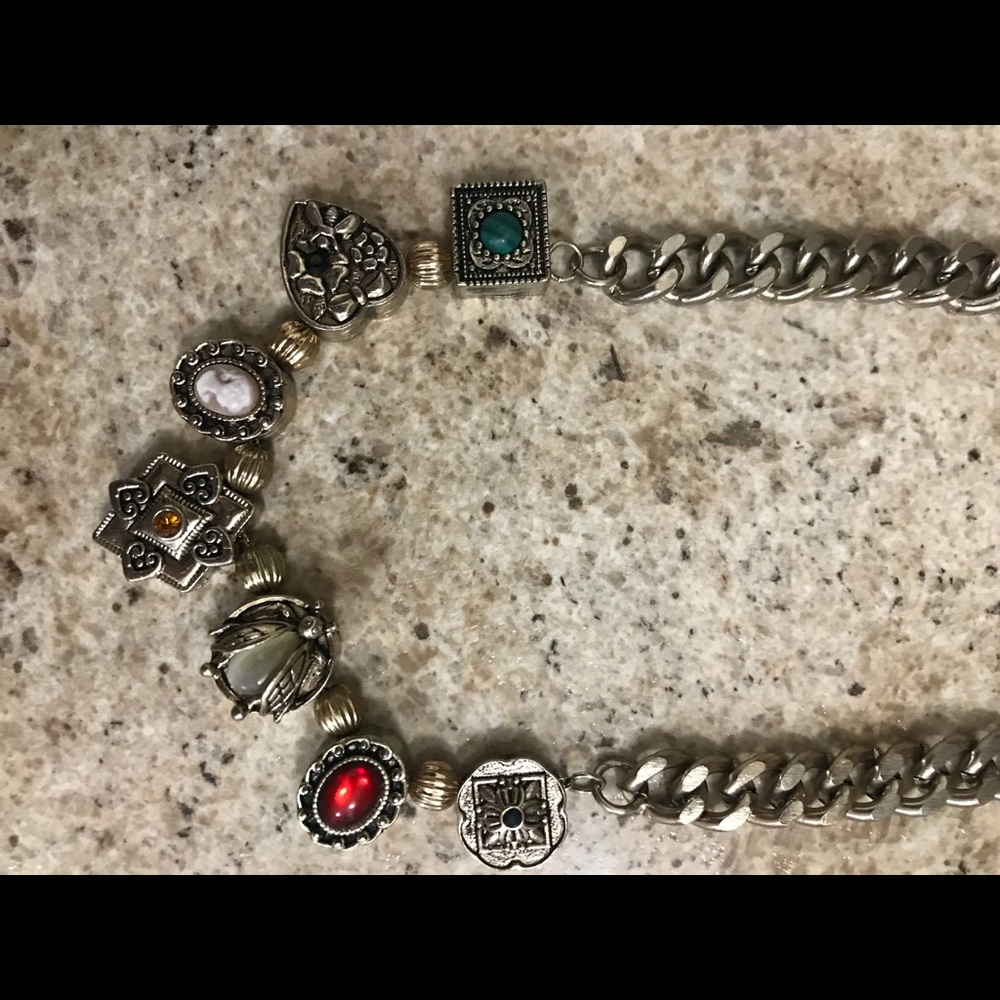 Antique necklace with charms