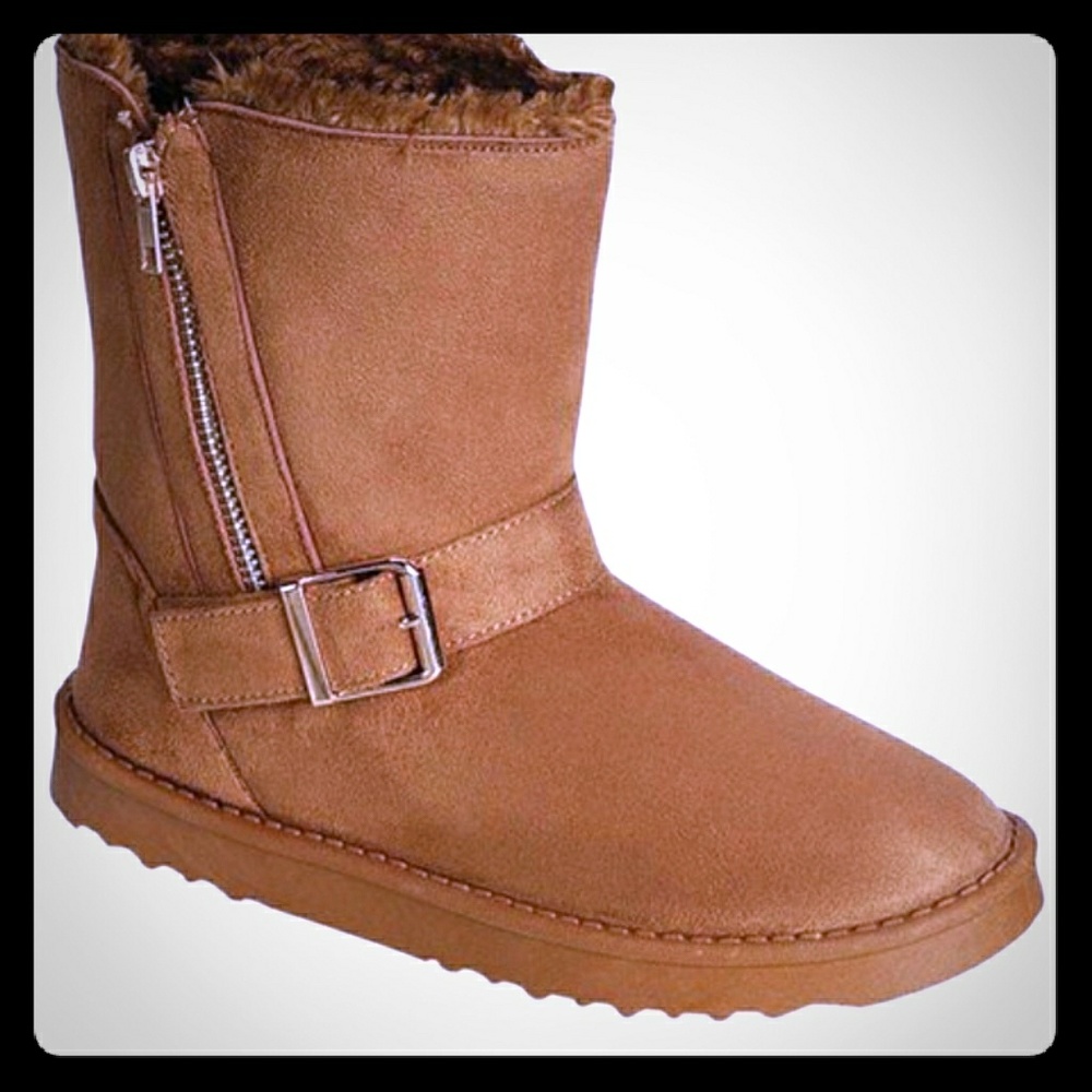 NEW Girl's Winter Tan Ankle Boots
