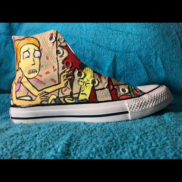Hand painted customizable Rick & Morty Shoes - Picture 3 of 7