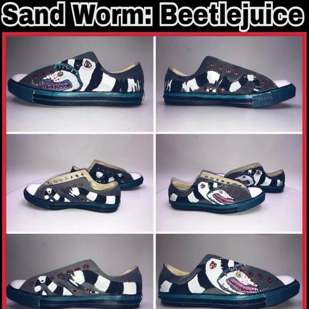 Hand painted customizable Beetlejuice shoes