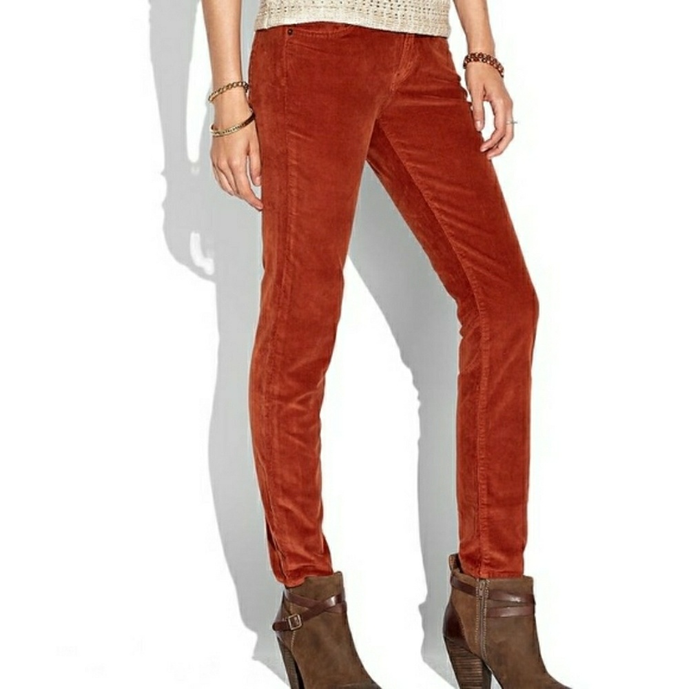Lucky Brand 26 Jeans Charlie Skinny Red Cords