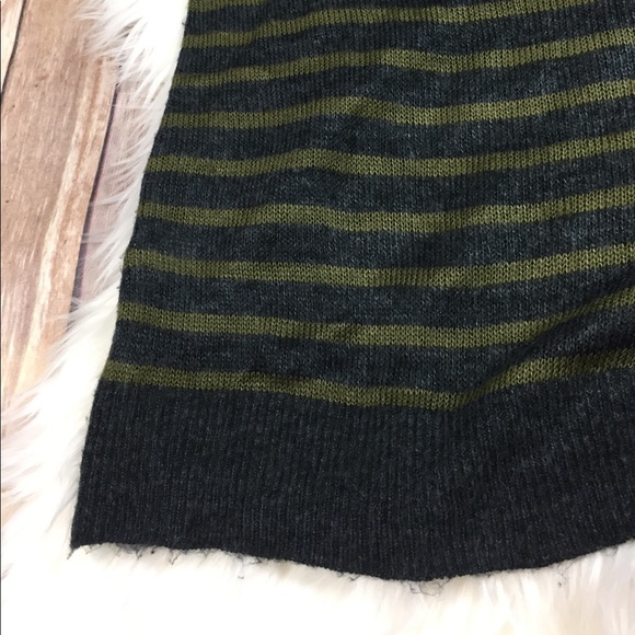 LOFT | Light Knit Striped Gray Green Sweater Large - Picture 5 of 8